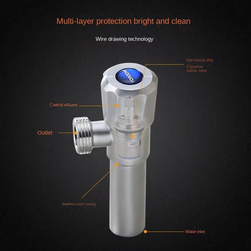 主图_4 Modern 304 Stainless Steel Lengthened Angle Valve Faucet Accessory Affordably Priced for Home Kitchen and Bathroom Use