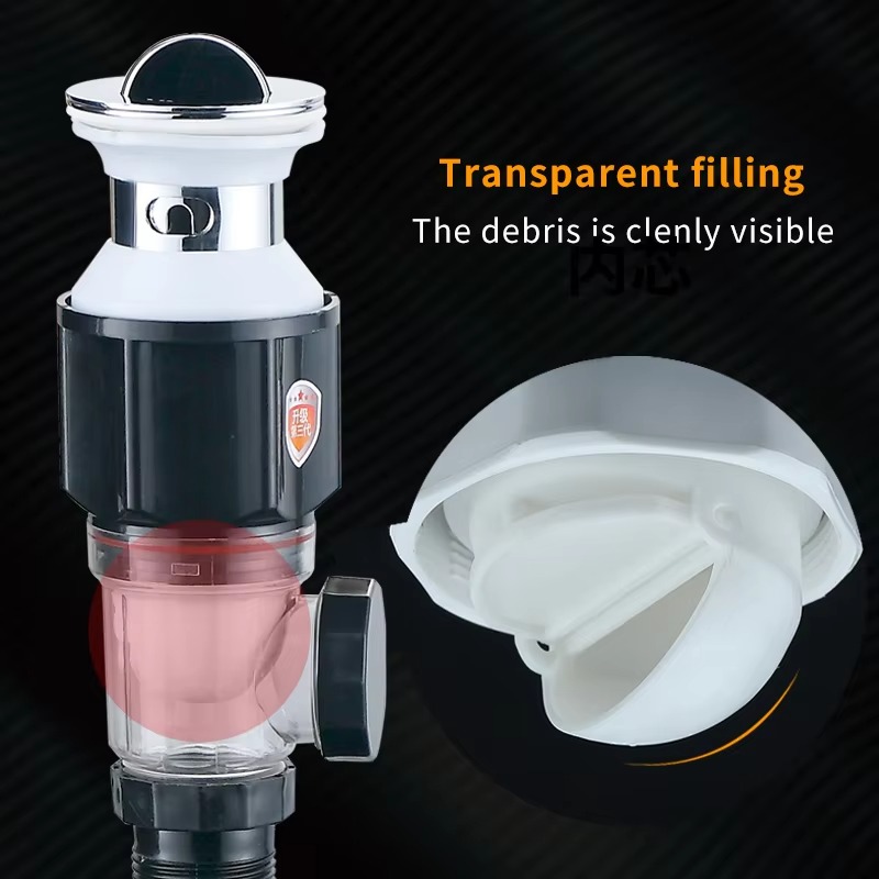 主图_4 Латунь умывальник воды пробки крышка с пружинным сердечником пресс-типа утечки защиты для ванной комнаты керамические аксессуары раковины