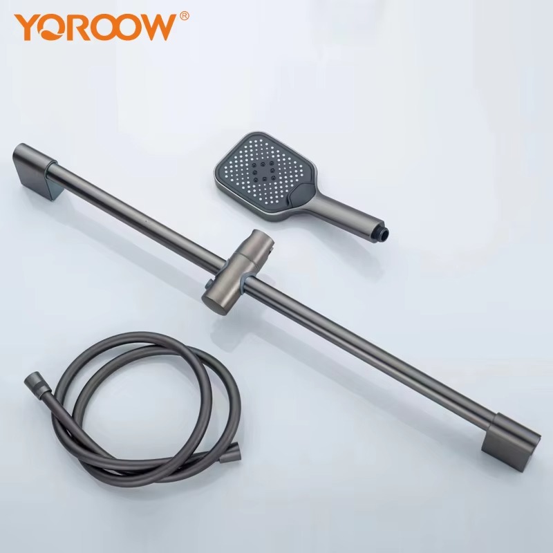 Design moderno 201 in acciaio inox cascata doccia titolare palmare risparmio idrico asta di sollevamento quadrato per rubinetti doccia bagno