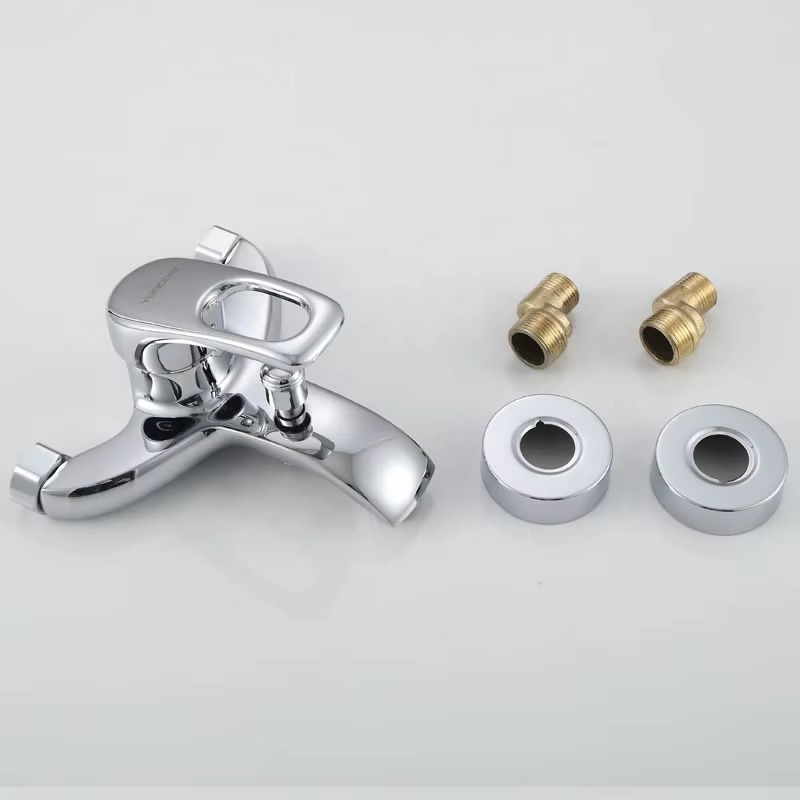 主图_5 Good Price Single Handle Brass Shower Tap Wall Mounted Hot Cold Water Bathroom Faucet Chrome Finished Mixer Bathtub Tap Manufactured Faucet