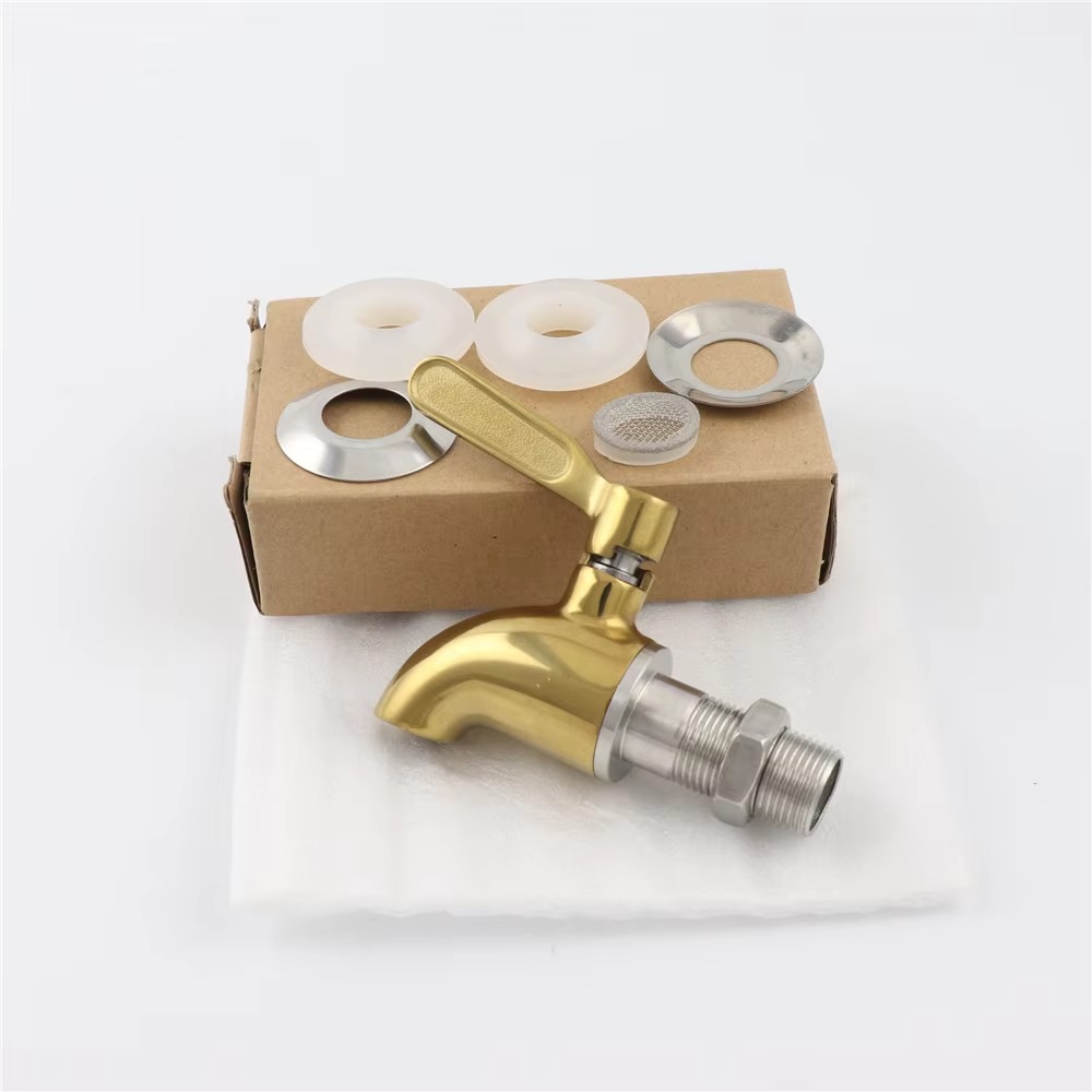 主图_6 Factory OutletPolished Stainless Steel Beer Tap System Wall-Mounted Drink Dispenser with Glass Jar Cold Juice Wine Barrel Beverage Spigots