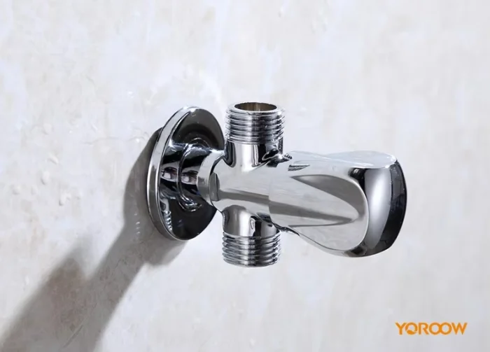 Elegante Grifo Retro de Latón con Válvula Angular 1-In-2-Out Diseño Moderno para Cocina y Baño para Hoteles