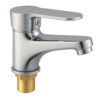 Robinet mitigeur de lavabo chromé antique Robinet d'eau chaude et froide pour hôtel et appartement Robinet de salle de bain à corps en zinc