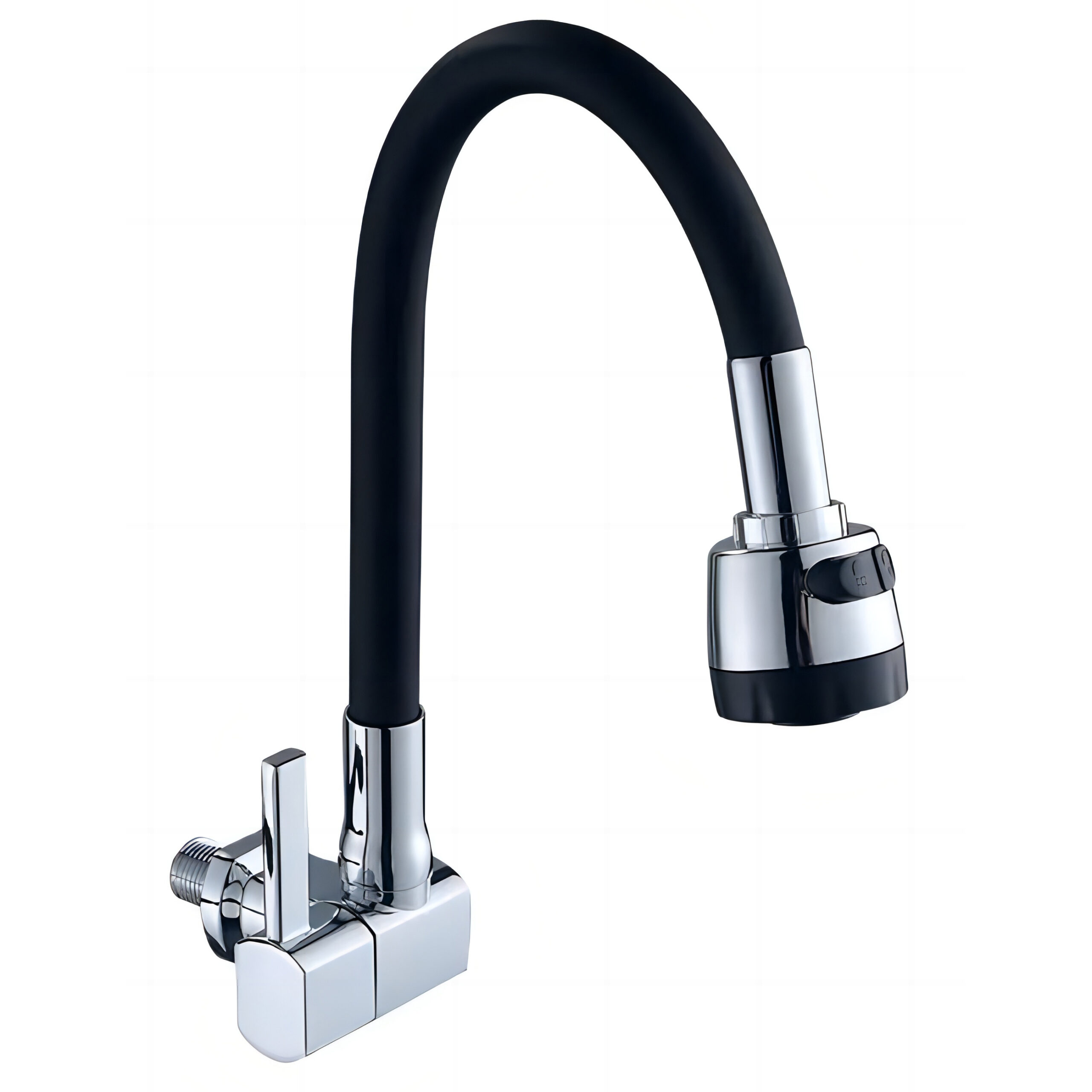 1 High Quality Single Hole Single Handle Modern Black Color Commercial Kitchen Faucet Wall Mounted Zinc Single Cold Water Faucet