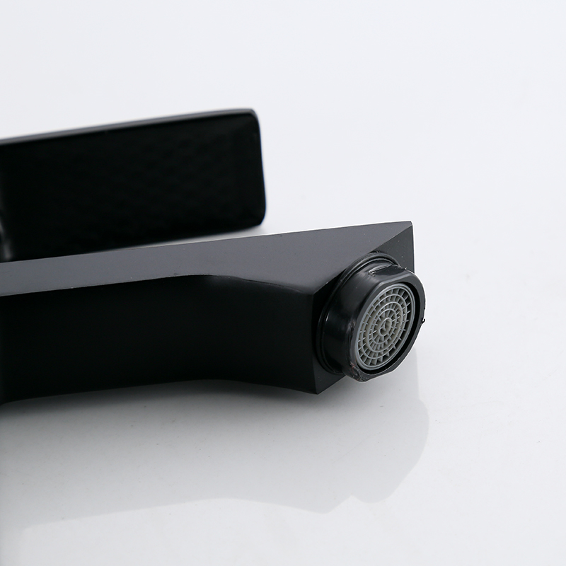 5114 Minimalistischer Einzelkaltwasserhahn für Waschbecken aus schwarzem Zink mit Keramikventilkern, dosiert Villa und Hotel Waschbeckenmischer