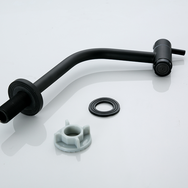 614 Fancy 304 Stainless Steel Basin Taps Metered Faucets for School Hotel Use Black Wash Basin Tap with Brass Valve Core