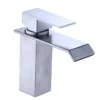 7163B Torneira de lavatório quadrada de furo único de alta qualidade com misturador termostático em cascata para casa de banho Escola de design contemporâneo elegante