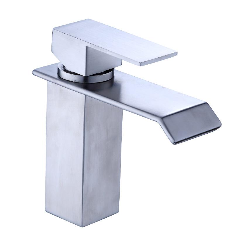 7163B Torneira de lavatório quadrada de furo único de alta qualidade com misturador termostático em cascata para casa de banho Escola de design contemporâneo elegante