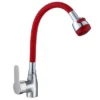7500A-044P4-C12(RD) Rubinetto da cucina a leva singola in stile moderno con montaggio a ponte, rubinetto per acqua calda e fredda, finitura cromata, prezzo economico per lavelli da cucina