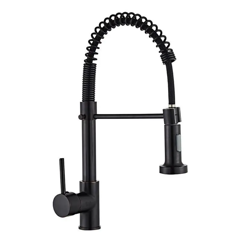 Vintage Kitchen Tap 201 Stainless Steel Mixer Faucet Modern 360 Rotation Deck Mounted Pull Chrome Sink Tap Kitchen Faucet