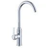 7571B-072P Torneira de cozinha económica comercial cromada de pega única montada no convés Torneira de cozinha com torneira de pescoço longo para lavatório