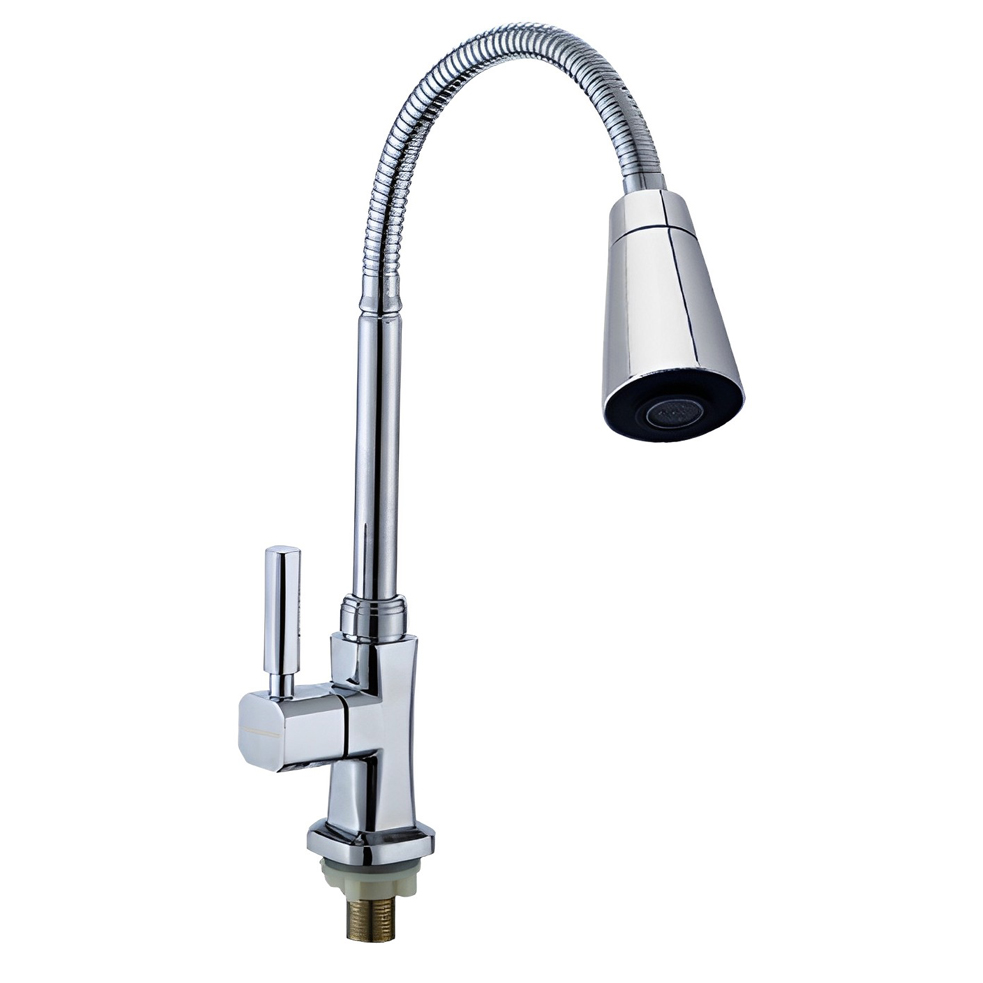 8 Best Selling Wall Mounted Single Lever Kitchen Tap Commercial Kitchen Faucet with Zinc Sink Single Cold Gourmet Faucet