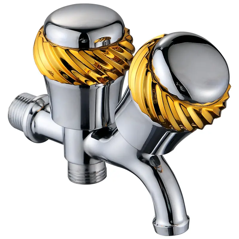 Nuovo design rubinetto a parete della cucina doppia maniglia zinco acqua rubinetto acqua calda fredda bacino rubinetto sanitario rubinetti acqua cucina