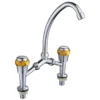 8643A-S127A-B1 Torneira de cozinha moderna para hotel Torneira de zinco de punho duplo com água quente e fria Torneira misturadora de cozinha de punho único a um preço