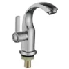 9018A4-156S2 Grifo de lavabo vintage de latón cepillado giratorio con funciones termostáticas y dosificadas para uso escolar