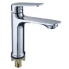 9041A Elegante cromo aleación de zinc de plástico de un solo frío grifo del lavabo termostática con un solo agujero de montaje de salida de fábrica elegante grifo de lavado