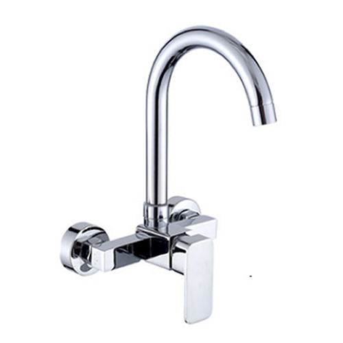 Moderno design quadrato in lega di zinco a parete rubinetto della cucina miscelatore acqua calda fredda lavello convenientemente mobile rubinetto