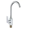 bd7c752e54fc2d4695efcb1905f71ce Grifo de cocina de latón antiguo Grifos mezcladores de cocina modernos cromados Grifos de fregadero de zinc de un solo orificio montados en la cubierta Grifo de cocina giratorio