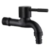 imagem2 Mais vendido preto aço inoxidável 304 corpo clássico água torneira cartucho torneira acessório ferro fuso para varanda mangueira