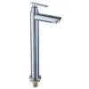 q1 201 Robinet de lavabo en acier inoxydable Design moderne Robinet simple d'eau froide Poignée en zinc Fonctions thermostatiques pour éviers sanitaires