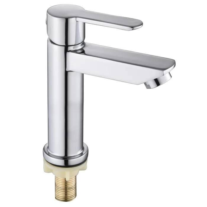 Factory Outlet Chrome Zinc Alloy Single Cold Basin Faucet Table Top Wash Basin Tap with Handle Faucet - 9135A-585A