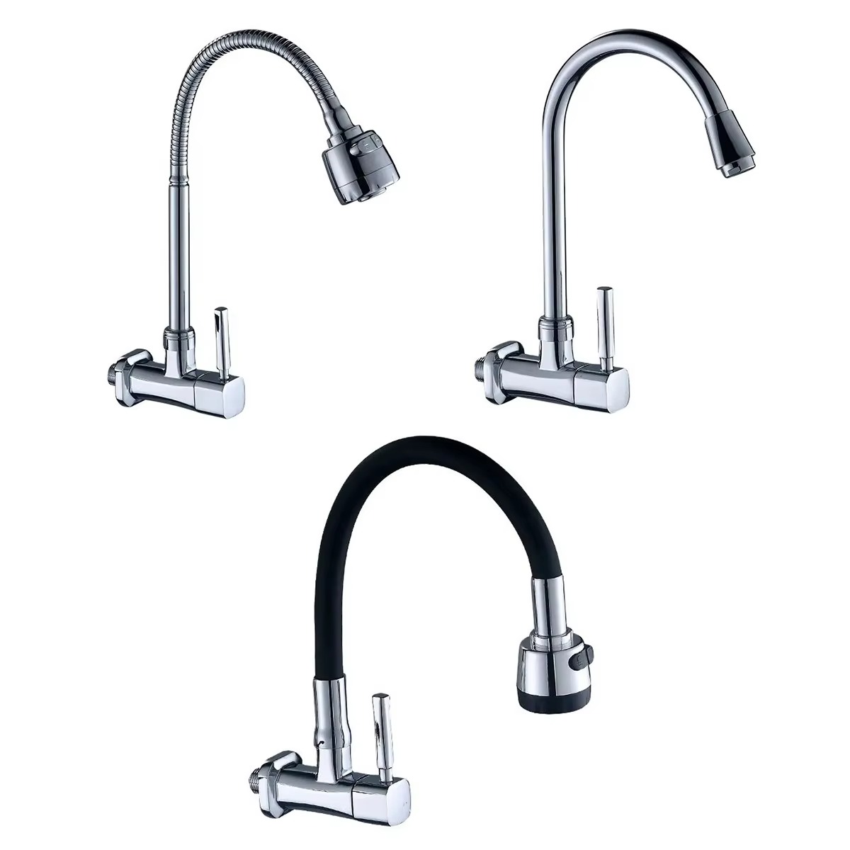 主图_06ee_zX4_2 Modern Design  Swan Peak Single Lever Faucet Kitchen Tap Single Cold Water Tap Single Handle Wall Mounted Zinc Body OEM Kitchen