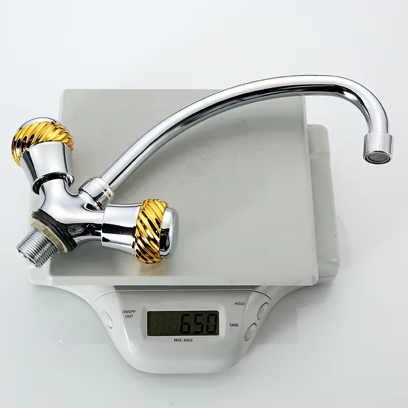 主图_F81ue5qU_3 Modern Design Hotel Kitchen Tap Hot Cold Water Deck Mounted Double Handle Zinc Chrome Faucet Good Price Kitchen Sink Tap