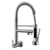 双-拉丝2 Moderno rubinetto in acciaio inox a una maniglia spruzzatore nero opaco con 2 funzione tirare rubinetti lavello cucina singolo freddo