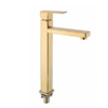 未命名-1.fw Fancy Grifo de lavabo cuadrado negro grifo alto de agua fría con cuerpo de zinc montado en la cubierta de un solo mango para lavabo de baño