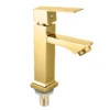金色 Good Price Square Chrome Basin Faucet Zinc Alloy Material Cold Water Tap Ceramic Valve Core Metered Faucets for Villa Hotel Use - 9046A4