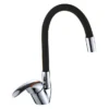 黑色彩色管p Vendita diretta della fabbrica Rubinetto arancione del rubinetto della cucina del silicone Rubinetti flessibili del lavandino del bacino dell'acqua calda e fredda con il tubo arancione cromato Rubinetti della cucina dello zinco