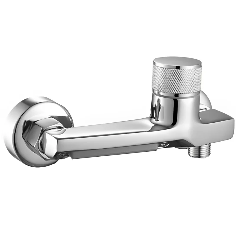 Torneira de duche de cobre moderna de um só manípulo montada na parede Design elegante Banheira Duche Lavatório Torneira misturadora de lavatório Tendência Duche de válvula de cerâmica em liga