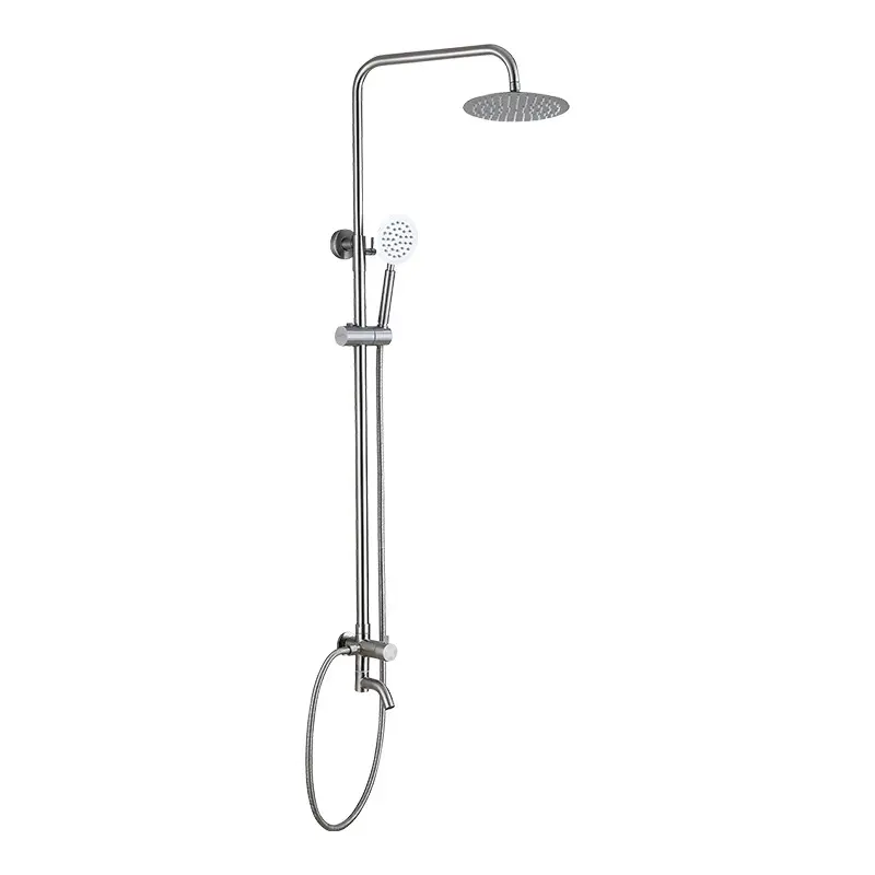 Contemporaneo set doccia a cascata a una maniglia Sistema a pioggia di lusso in acciaio inox a getti multipli Rubinetto per doccia da bagno