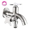222 Moderno 304 de acero inoxidable todo el núcleo de cobre grifo de 2 vías montado en la pared del grifo del lavabo Accesorios para grifos de lavadora