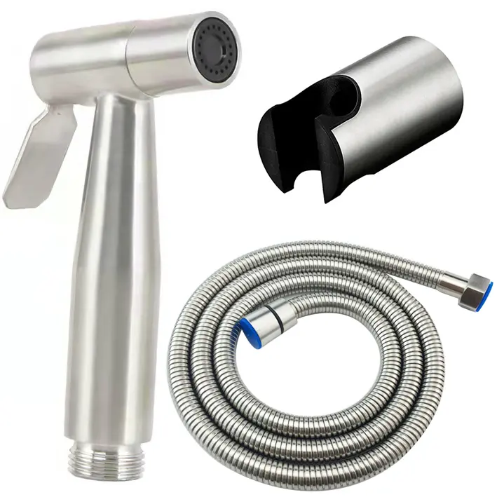Modern Design Handheld Bidet Sprayer SUS 304 Nikkel Geborsteld Roestvrij Staal Temperatuurregeling Tapkraan Accessoires voor Toilet