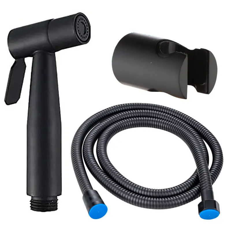 Buon prezzo 201 Kit spruzzatore bidet portatile in acciaio inox nero montato a parete con facile installazione tubo flessibile doccia durevole