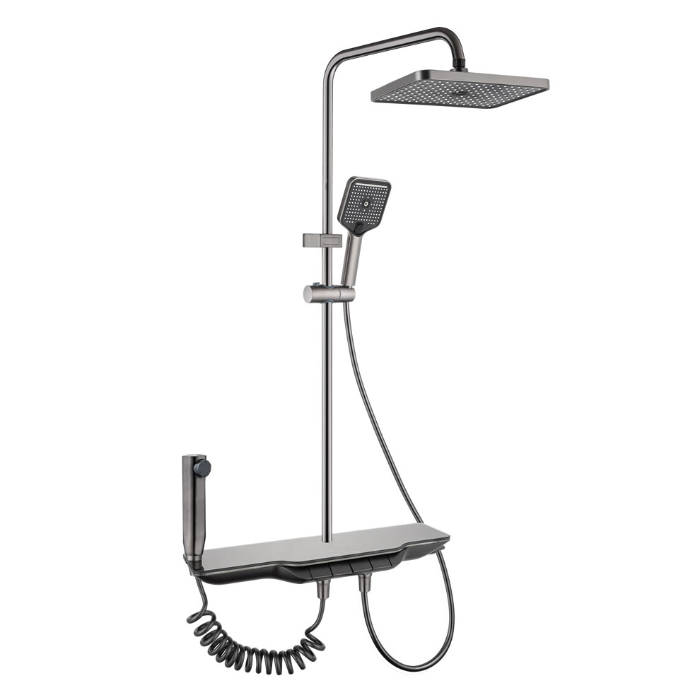 6373S Good Price Hot Cold Mixed Water Household Single Handle Chrome Ceramic Valve Chrome Polished Shower Set Rain Bath Shower Faucets