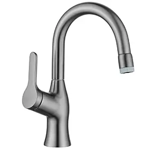 Modern Design Single-Handle Pull-Out Stainless Steel Faucet 360-Degree Rotating Sprayer Hot Cold Waterfall Basin Mixer for Basin Faucets