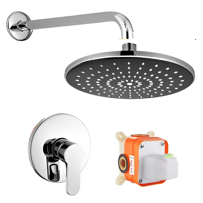 Conjunto de duche oculto para exterior com boa relação custo-eficácia Água quente e fria Caixas pré-embutidas Misturador de duche de chuva Acessórios para torneiras de casa de banho