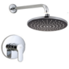 image Modernes Chrom poliert Thermostatische Duscharmaturen Verdeckte Regenbrause Messingabdeckung Thermostatische Mischbatterien Brausegarnitur