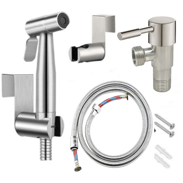 Hot Price Wall Mounted 304 Stainless Steel Bidet Set High Pressure Handheld Bidet Sprayer for Toilet Women's Cleaning Bathroom