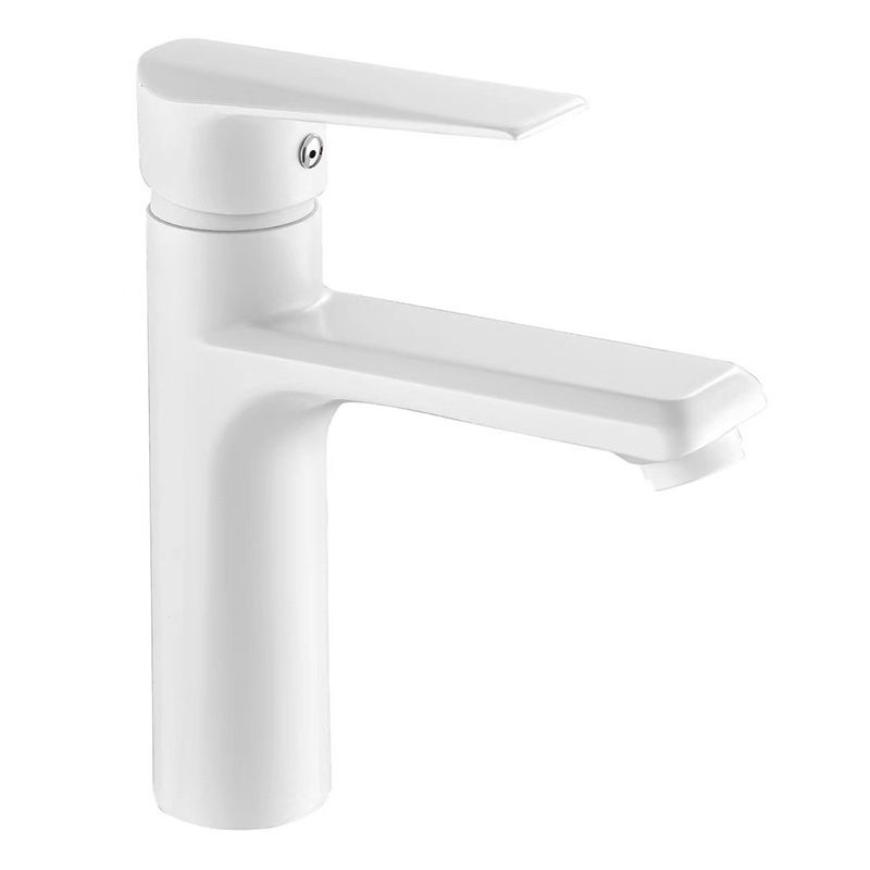 Vintage Single-Handle Basin Sink Tap Faucet Deck-Mounted White Wash Faucet Single Hole Basin Faucet