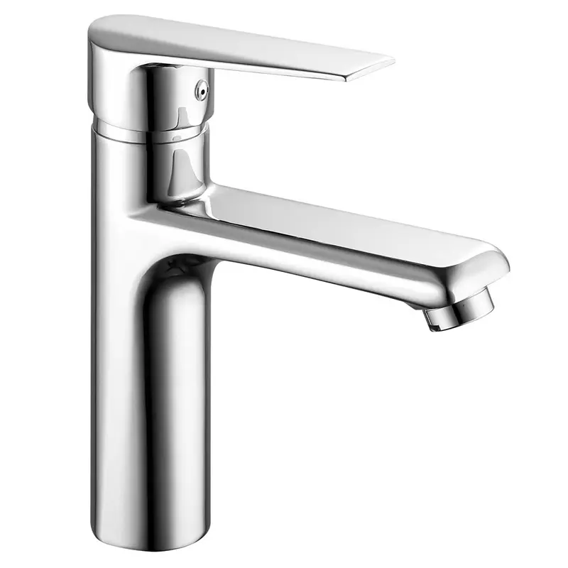 Robusto grifo monomando cromado para lavabo Agua fría y caliente con cartucho de latón para uso escolar y hospitalario