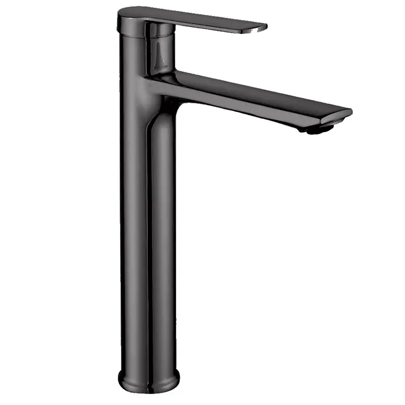 Robinet mitigeur de lavabo en zinc noir antique Design surélevé pour eau chaude/froide pour hôtels, villas, salles de bains et éviers