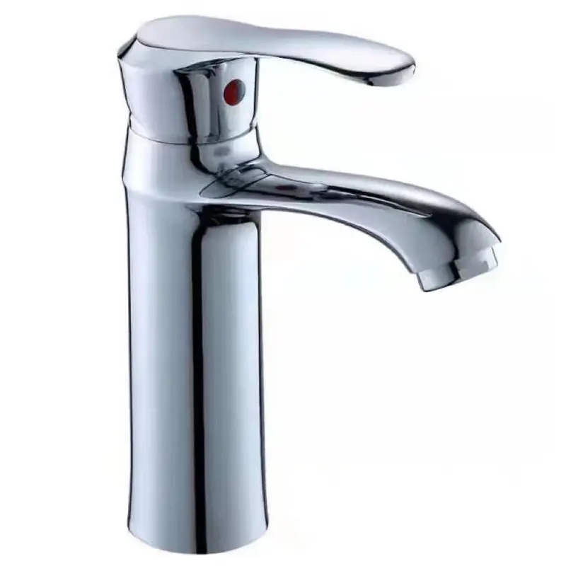 Kostengünstige Chrom-Zink-Legierung Becken Wasserhahn Deck Mounted Hot Cold Basin Mixer für kommerzielle Wohnnutzung für Mall
