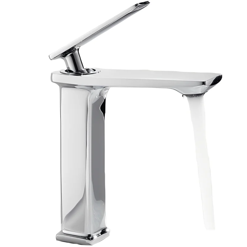 High Quality Chrome Zinc Alloy Single-Hole Thermostatic Bathroom Hall Wash basin Basin Faucet with Hot Cold Ceramic Valve Core