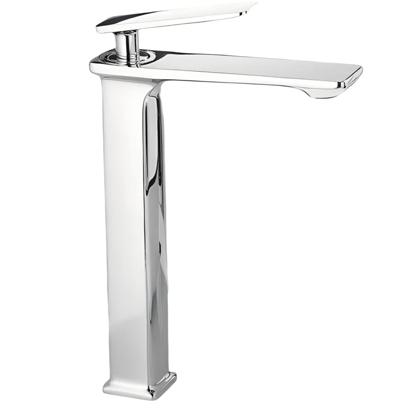 Modern Single Handle Zinc Tall Body Single Hole Deck Mounted Polished Ceramic Valve Core Bathroom Bedroom Basin Faucet