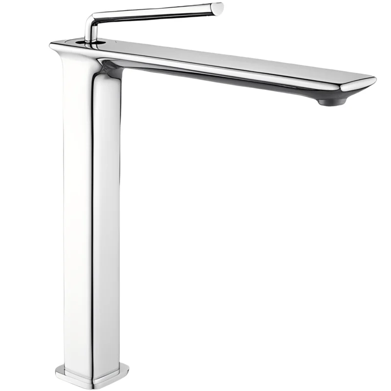 Universal Rotating Single Handle Zinc Alloy Thermostatic Metered Tall Ceramic Valve Core Deck Mounted Bathroom BasinFaucet