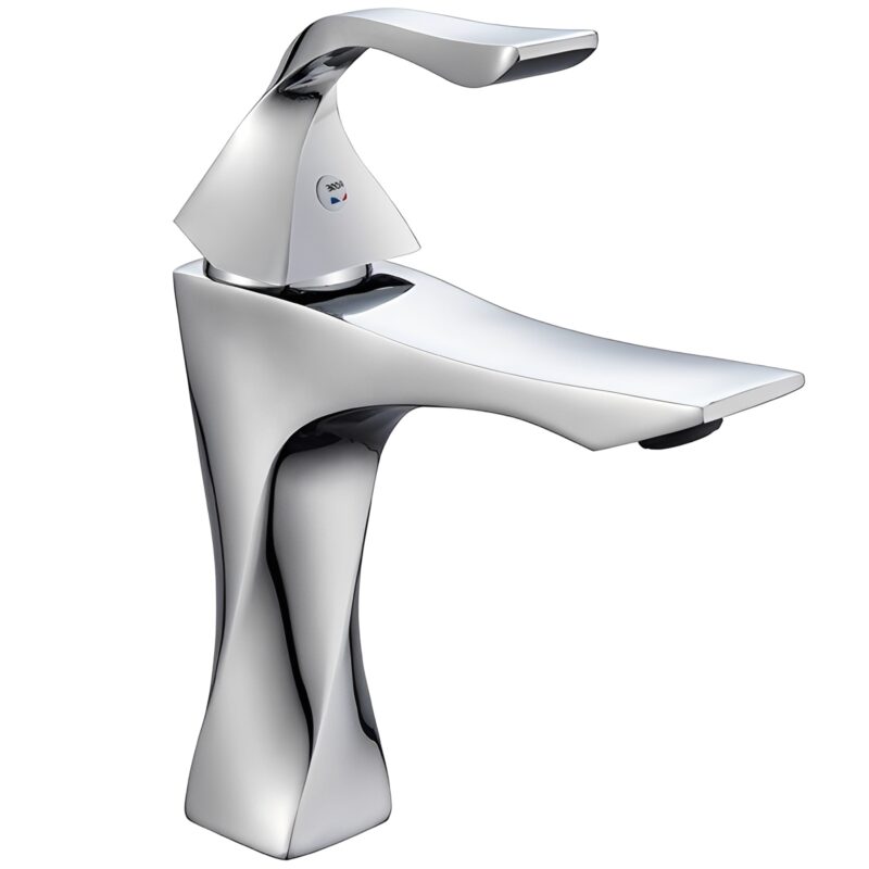 Thermostatic Single-Handle Modern Deck-Mounted Chrome Bathroom Basin Faucet Mixer with Single Hole for Hall & Bathrooms