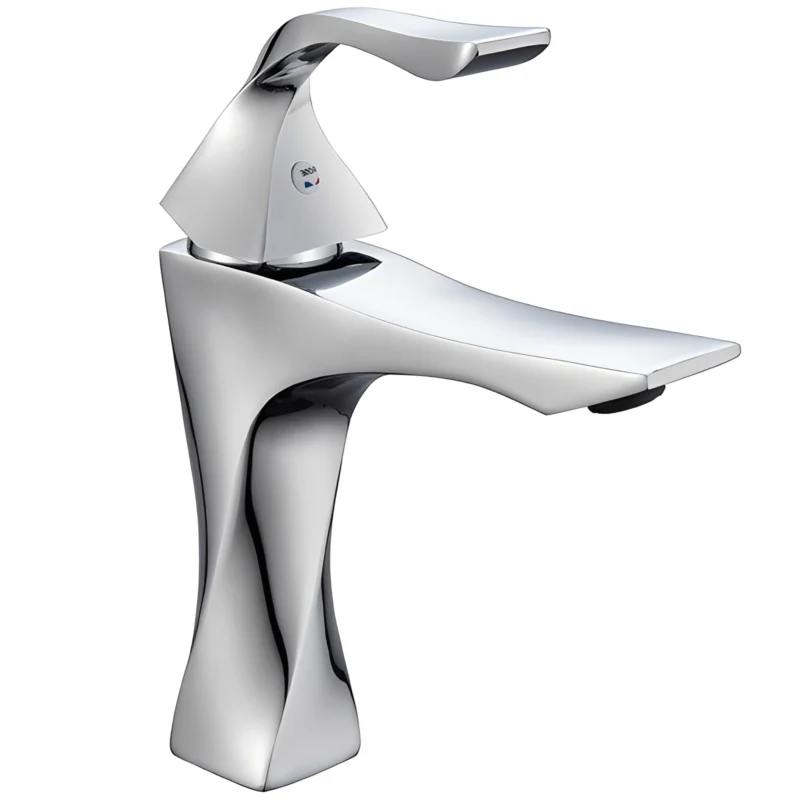 Thermostatic Single-Handle Modern Deck-Mounted Chrome Bathroom Basin Faucet Mixer with Single Hole for Hall & Bathrooms